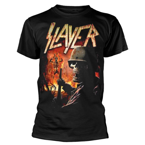 T-Shirt Uomo Slayer Comic Book Cover – Nera, 100% Cotone, Vestibilità Regular, Taglie S-5XL
