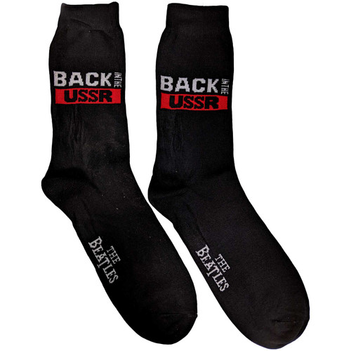 The Beatles 'Back in the USSR' (Black) Socks (One Size = UK 7-11