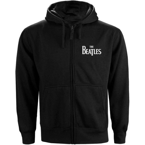 The Beatles 'Drop T Logo BP' (Black) Zip Up Hoodie