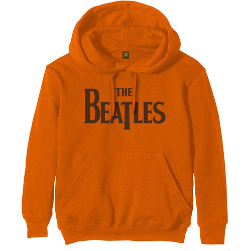 The Beatles 'Drop T Logo' (Orange) Pull Over Hoodie