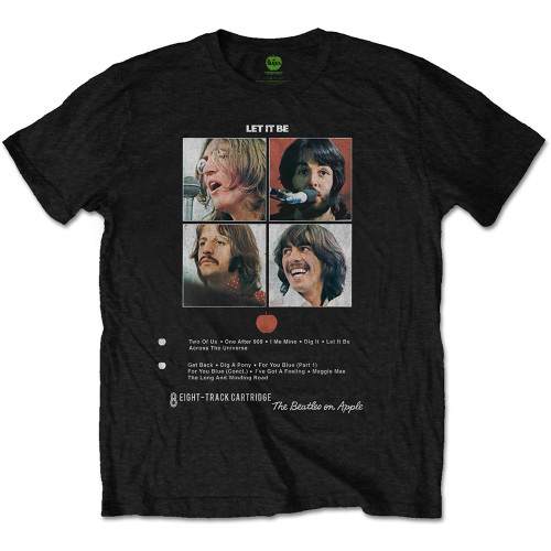 The Beatles 'Let it Be 8 Track' (Black) T-Shirt