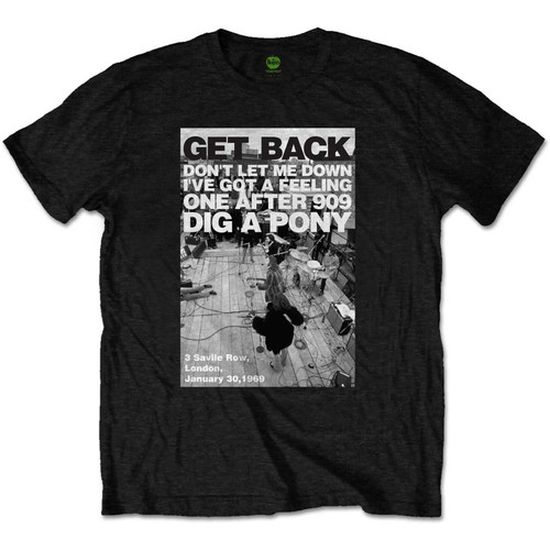 The Beatles 'Rooftop Shot' (Black) T-Shirt