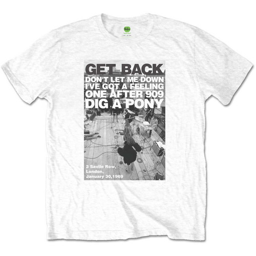 The Beatles 'Rooftop Shot' (White) T-Shirt