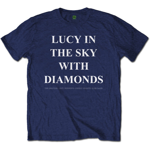 The Beatles 'Lucy In The Sky With Diamonds' (Navy) T-Shirt