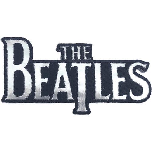 The Beatles 'Silver Drop T Logo' (Iron On) Patch