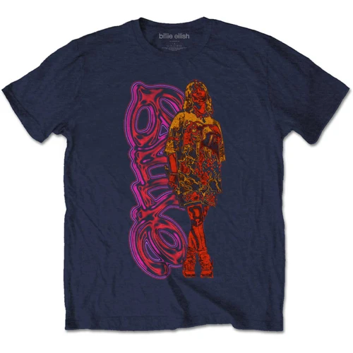 Billie Eilish 'Neon Logo & Billie Eco' (Navy) T-Shirt