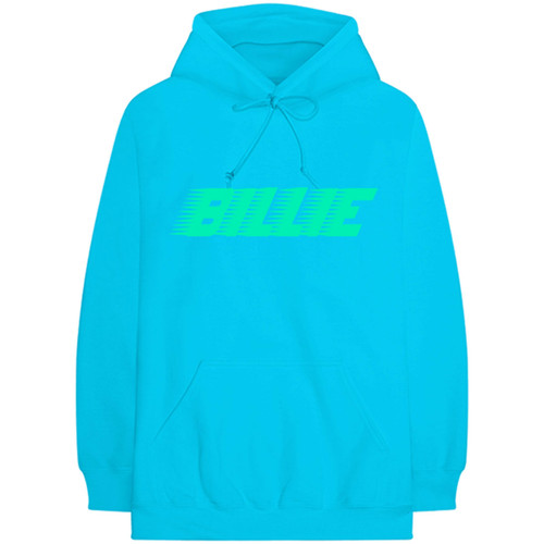 Billie Eilish 'Logo & Blohsh' (Blue) Pull Over Hoodie