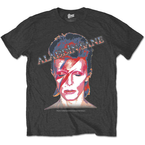 David Bowie 'Aladdin Sane' (Grey) T-Shirt