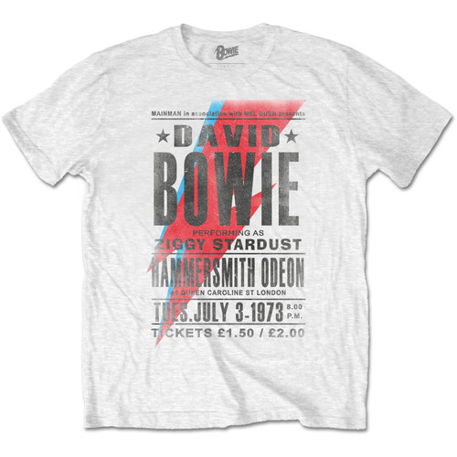 David Bowie 'Hammersmith Odeon' (White) T-Shirt
