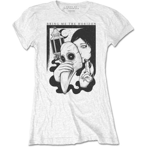 Bring Me The Horizon 'Plague' (White) Womens Fitted T-Shirt