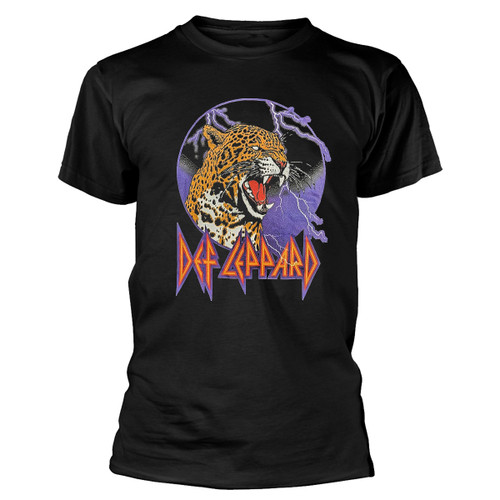 Def Leppard 'Lightning Leopard' (Black) T-Shirt