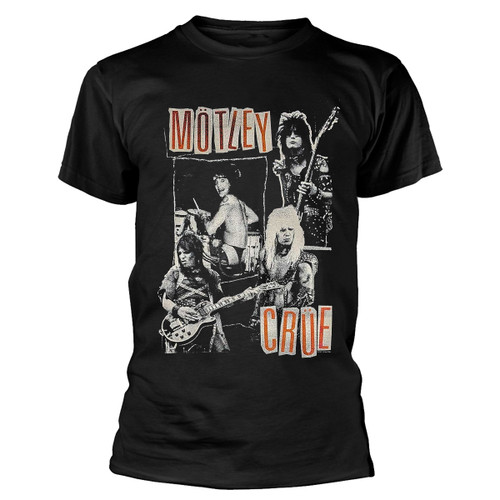 Motley Crue 'Vintage Punk Collage' (Black) T-Shirt