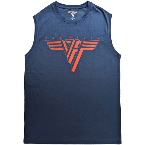 Van Halen 'Classic Red Logo' (Blue) Tank Vest