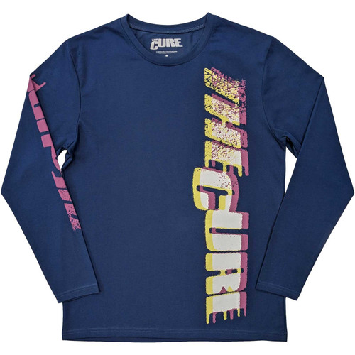 The Cure 'Glitched Logo' (Blue) Long Sleeve Shirt