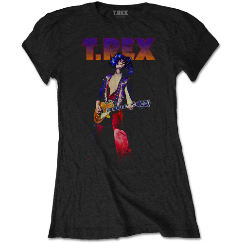 T. Rex 'Rockin' (Black) Womens Fitted T-Shirt