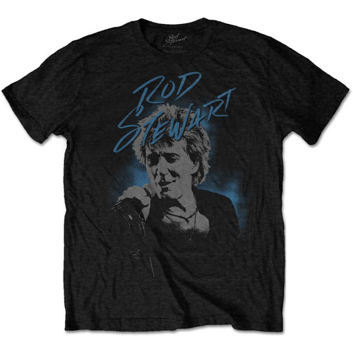 Rod Stewart 'Scribble Photo' (Black) T-Shirt