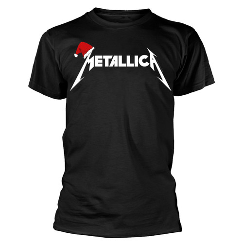 Metallica 'Santa Hat - Logo' (Black) T-Shirt