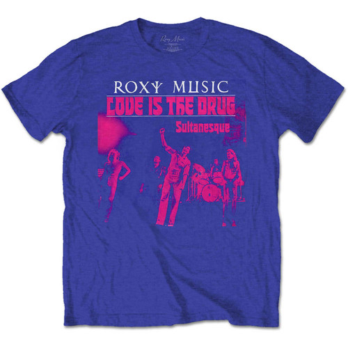 Roxy Music 'Love Is The Drug' (Blue) T-Shirt