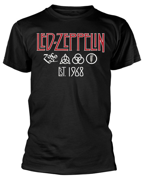 Led Zeppelin 'Symbols Est 68' (Black) T-Shirt