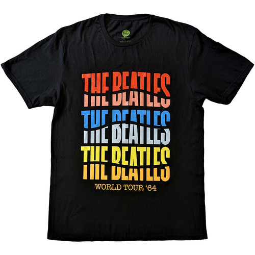 The Beatles 'Colour Wave' (Black) T-Shirt