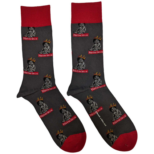 Notorious B.I.G 'Notorious Baby' (Red & Grey) Socks (One Size = UK 7-11)