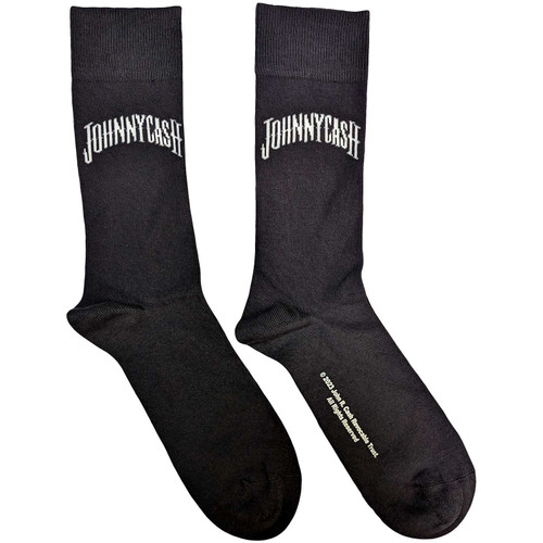Johnny Cash 'Man In Black Logo' (Black) Socks (One Size = UK 7-11)