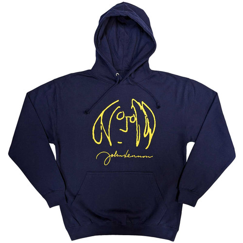 John Lennon 'Self Portrait' (Navy) Pull Over Hoodie