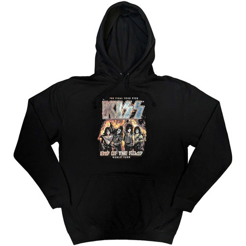 Kiss 'End Of The Road Final Tour' (Black) Pull Over Hoodie