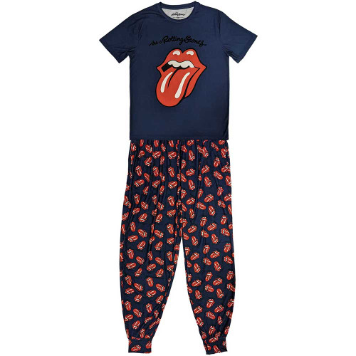 The Rolling Stones 'Classic Tongue' (Navy Blue) Pyjama Set