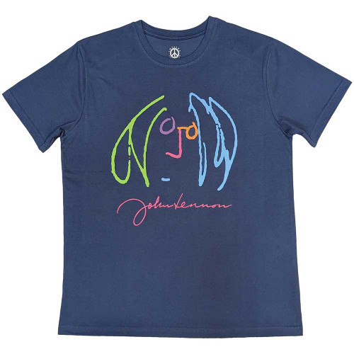 John Lennon 'Self Portrait Full Colour' (Denim Blue) T-Shirt