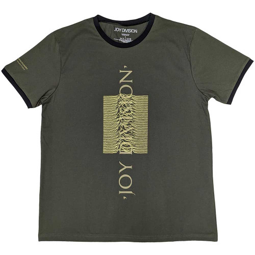 Joy Division 'Blended Pulse' (Khaki Green) Ringer T-Shirt