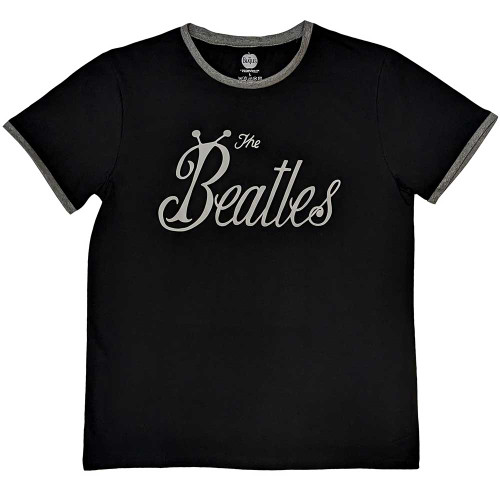 The Beatles 'Bug Logo' (Khaki Green) Ringer T-Shirt