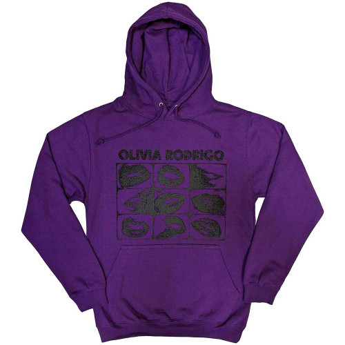 Olivia Rodrigo 'Threshold Lips Grid' (Purple) Pull Over Hoodie