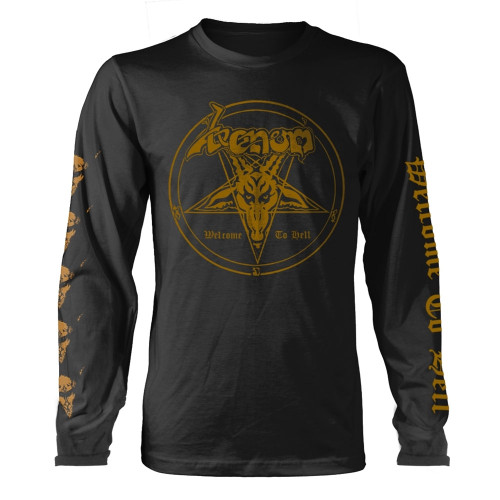 Venom 'Welcome To Hell Gold' (Black) Long Sleeve Shirt Front