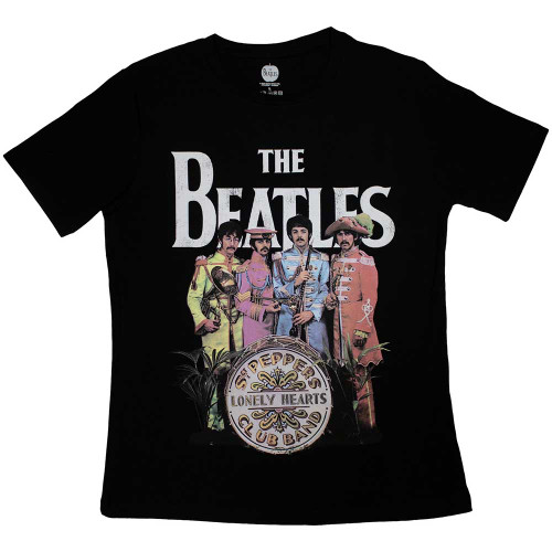 The Beatles 'Sgt Pepper FP' (Black) Womens Fitted T-Shirt