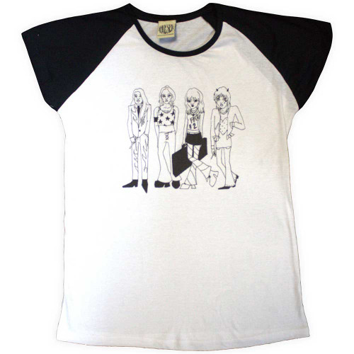 Maneskin 'Mini Doodles' (Black & White) Raglan T-Shirt