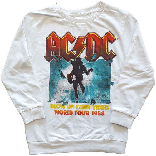 AC/DC 'Blow Up Your Video' (White) Kids Sweatshirt