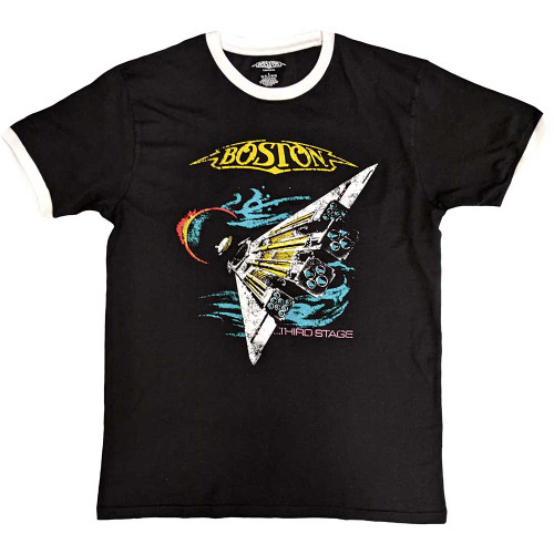 Boston 'US Tour '87' (Black & White) Eco Ringer T-Shirt