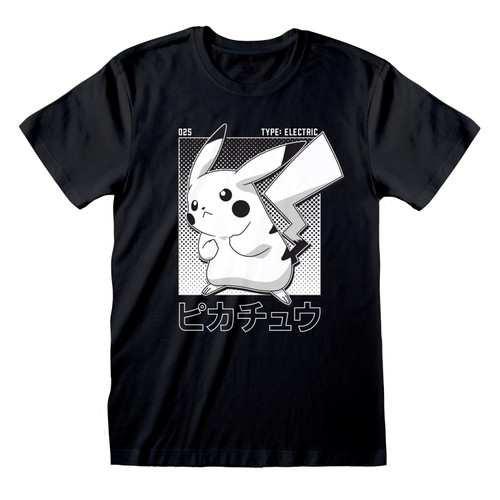 PokÃ©mon 'Halftone Pikachu' (Black) T-Shirt