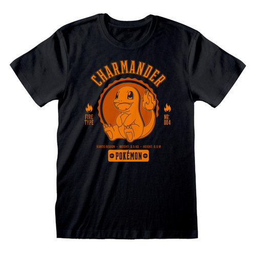 PokÃ©mon 'Collegiate Charmander' (Black) T-Shirt