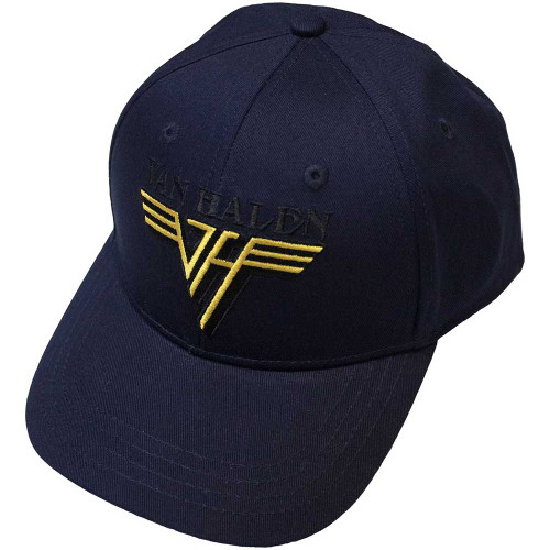 Van Halen 'Text & Yellow Logo' (Navy Blue) Baseball Cap