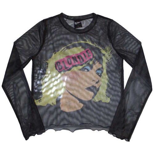 Blondie 'Punk Poster' (Black) Womens Mesh Crop Top