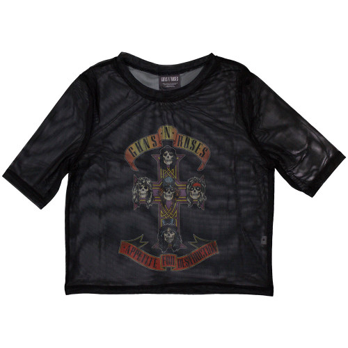 Guns N' Roses 'Appetite For Destruction' (Black) Womens Mesh Crop Top