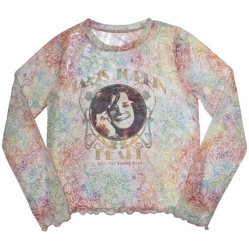 Janis Joplin 'Pearl' (Multicoloured) Womens Mesh Crop Top