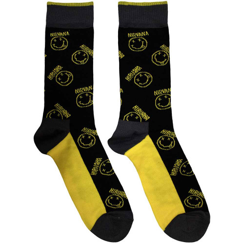 Nirvana 'Yellow Happy Face Pattern' (Multicolour) Socks 1