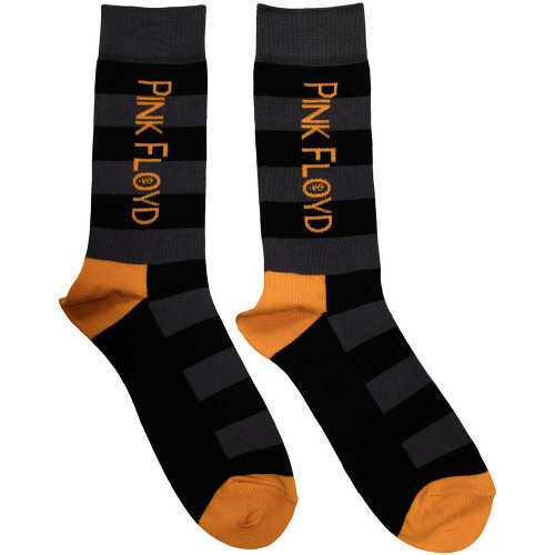 Pink Floyd 'Orange Logo' (Black) Socks (One Size = UK 6-11)