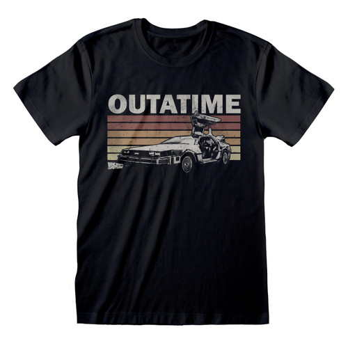 Back To The Future 'Outatime Retro' (Black) T-Shirt