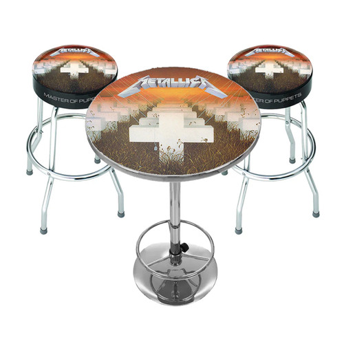 Metallica 'Master Of Puppets' Rocksax Bar Stools and Table Set