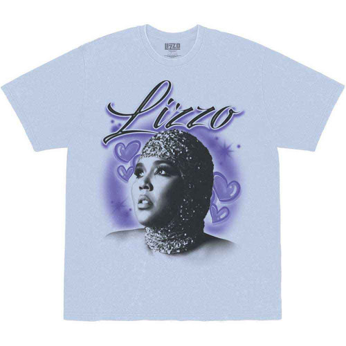 Lizzo 'Special Hearts Airbrush' (Light Blue) T-Shirt