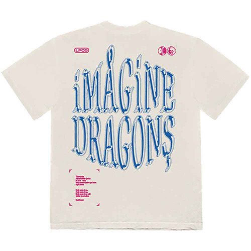 Imagine Dragons 'Lyrics' (Natural) T-Shirt Back Print
